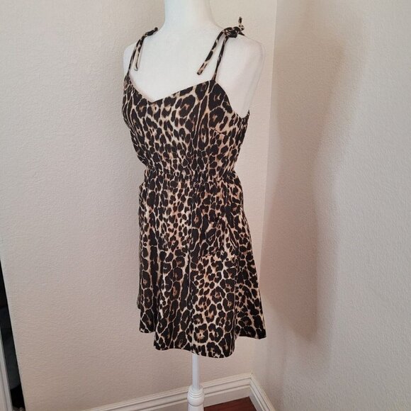 Smoke And Mirrors Vintage Mini Dress Leopard Front Pockets Y2K Star loved Brand - Picture 3 of 12